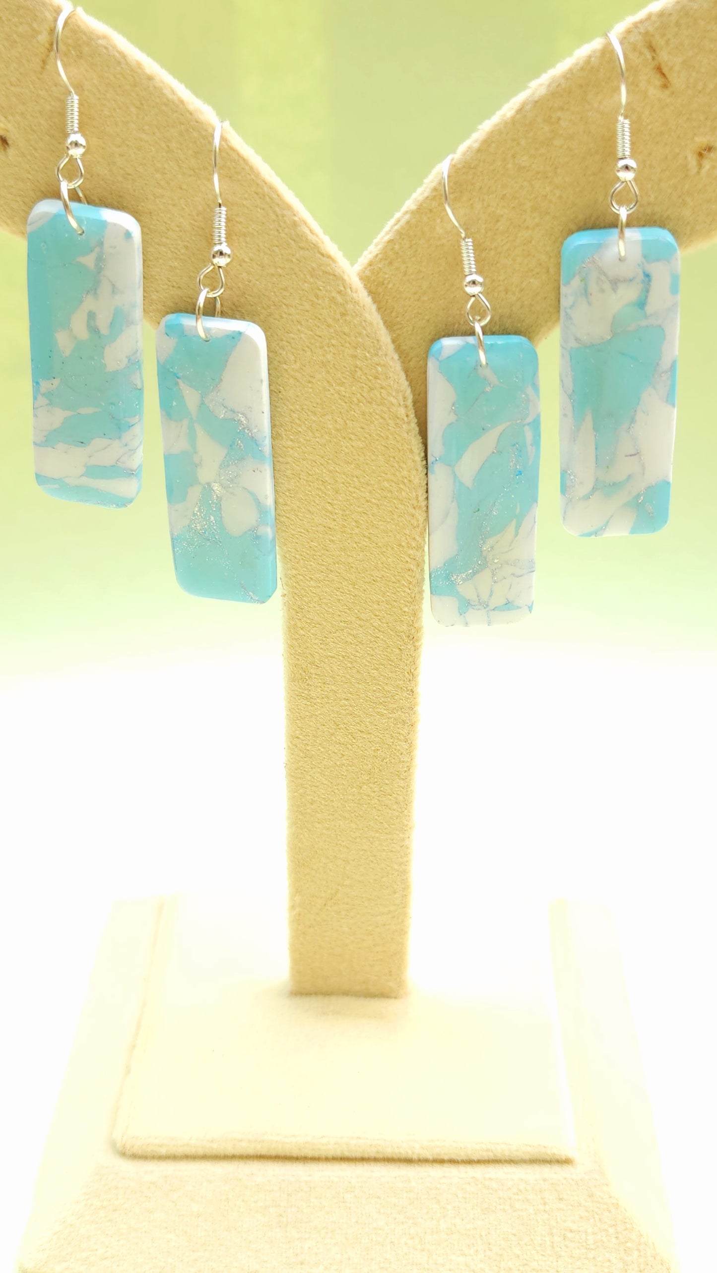 Blue and White Marble Dangles - The Not So Perfect Version