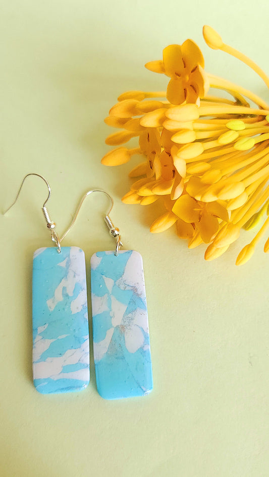 Blue and White Marble Dangles - The Not So Perfect Version