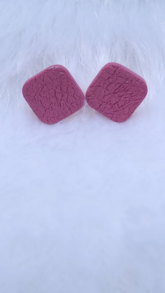 Pink/Ecru Studs - Pink