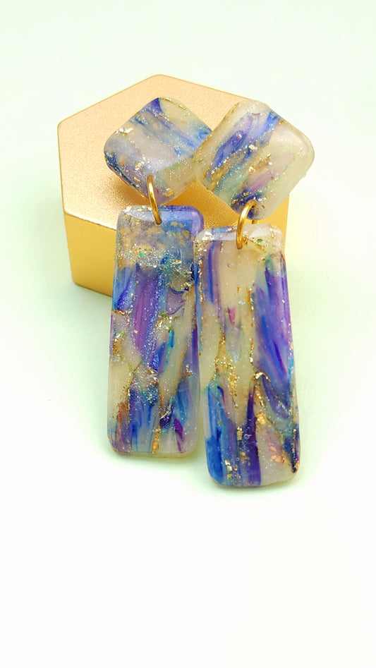 Blue/Purple Dangles - Rectangle