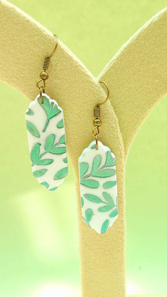 Green leaves on White Base
