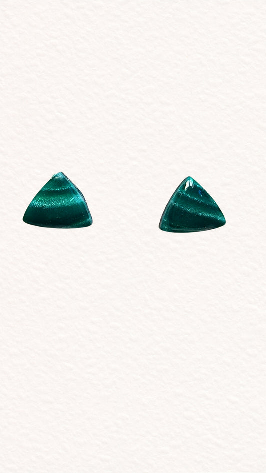 Green Agate Studs