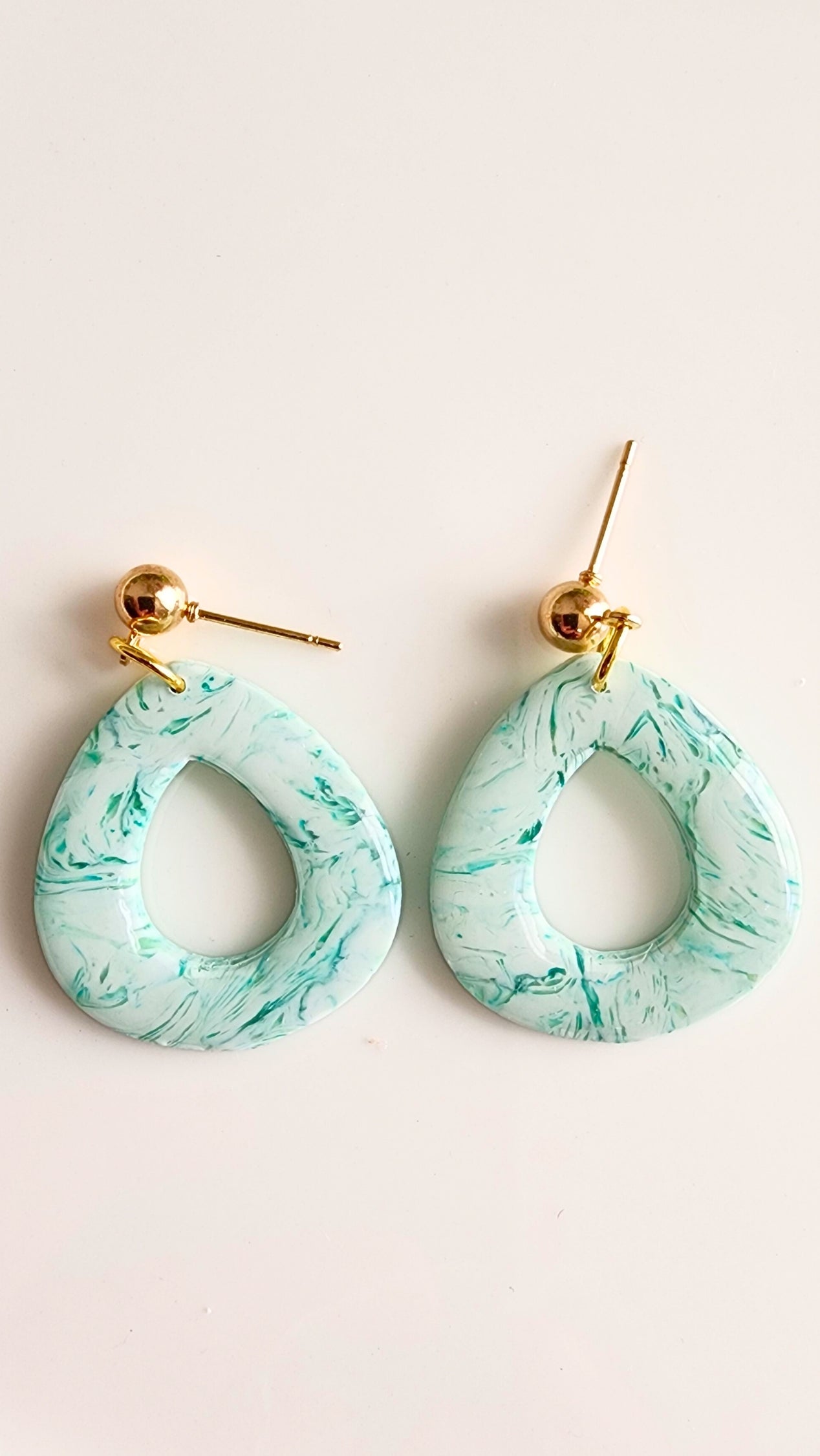 Green and White Drops - Big
