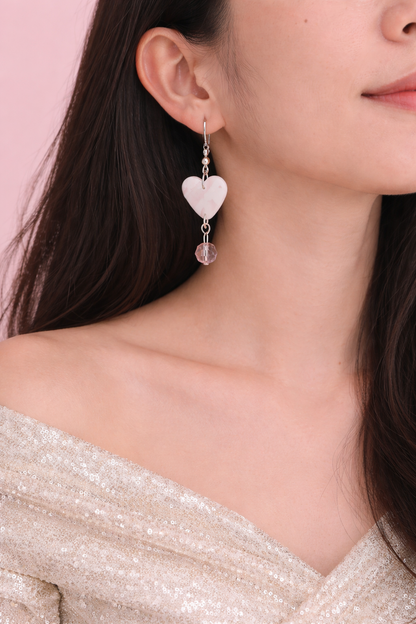 Pink Agate Hearts